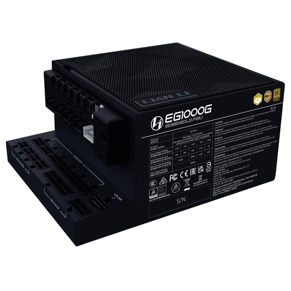 Lian Li EDGE Gold 1000W med USB-hub - sort