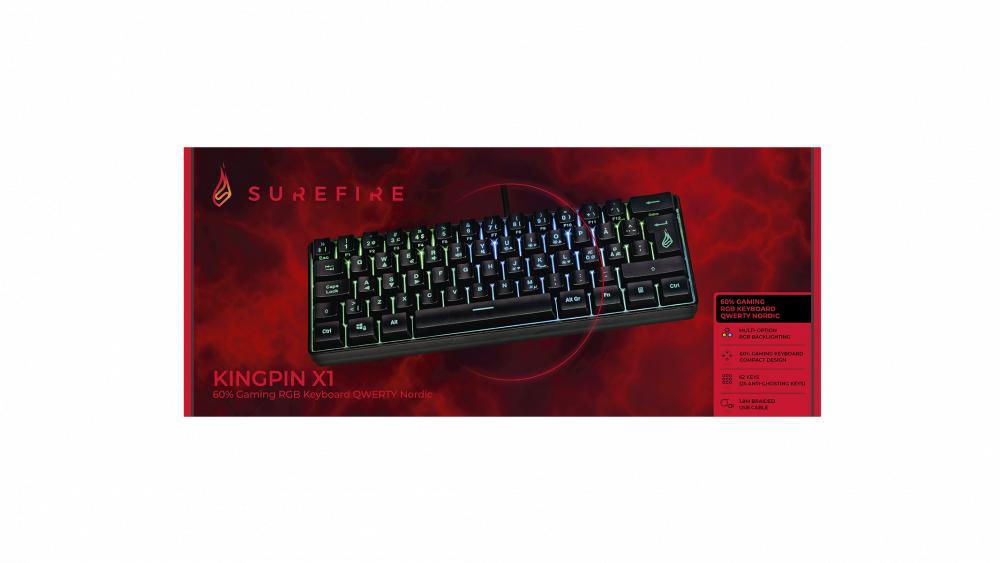 SUREFIRE - KingPin X1 60% Gaming RGB Tastatur QWERTY