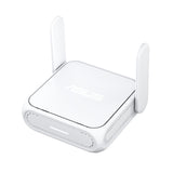 Hvid ASUS RT-BE58 Go rejserouter – set skråt ovenfra med antenner