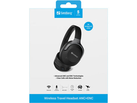 Sandberg Trådløst Rejseheadset ANC+ENC - Sort Sandberg