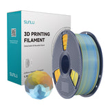 Sunlu PLA+ Silk Forth-Color filament – blå/lilla/orange/gul, 1,75 mm, 1 kg