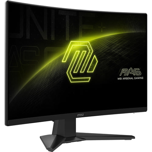MSI MAG 242C – 23,6″ gamingskærm, 1920 × 1080, 180 Hz – forside set skråt fra venstre