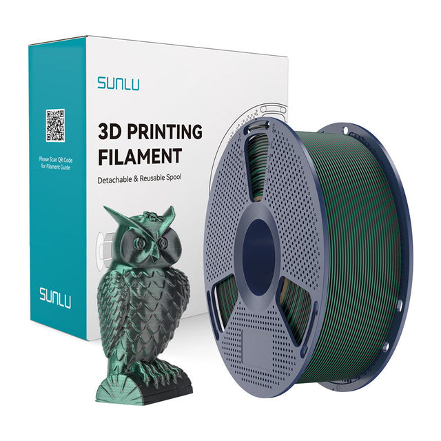 Sunlu PLA+ Silk Dual Color filament – sort/grøn, 1,75 mm, 1 kg
