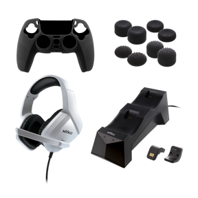 Nyko Deluxe Master Pak – tilbehørssæt til PlayStation 5 – tilbehør med controller vist som eksempel