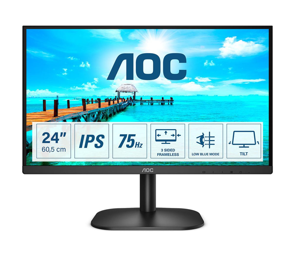 AOC 24B2XH 23.8 1920 x 1080 (Full HD) VGA (HD-15) HDMI 75Hz AOC