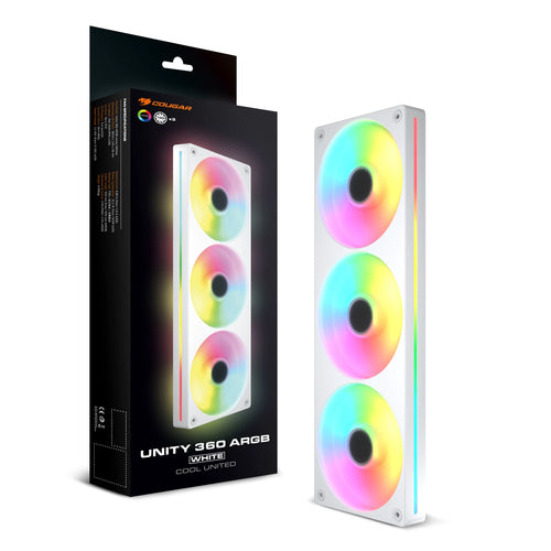 COUGAR Unity360-FB, 360 ARGB PWM, hvid Reverse Blade kabinetblæser – produktdetalje