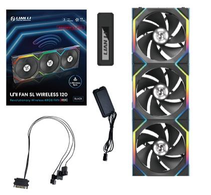 Lian Li UNI FAN SL Wireless Reverse, 3-pack, Black - 120mm Lian Li