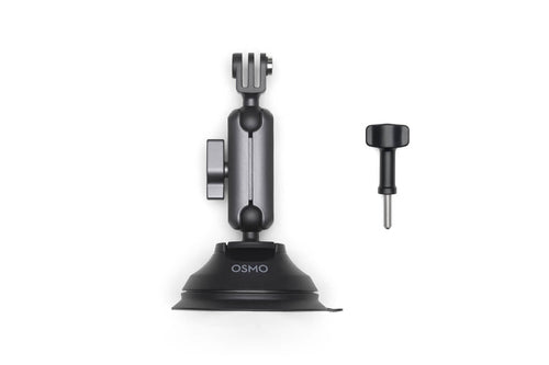 DJI Osmo Action sugekopbeslag – Dobbelt kugleled – Sugekopbeslag set forfra med separat låseskrue