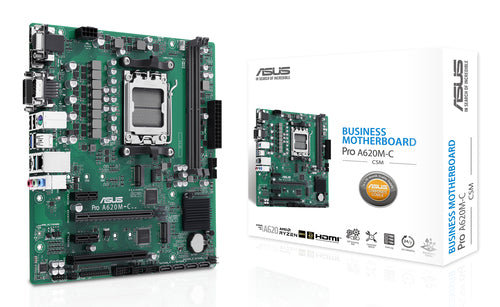 ASUS PRO A620M-C-CSM – bundkort set skråt med emballage