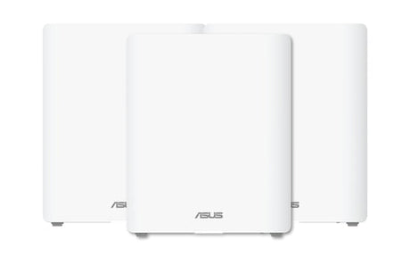 ASUS ZenWiFi BQ16 Wi-Fi 7 mesh-system – vist i en samlet opsætning (vinkel 3)