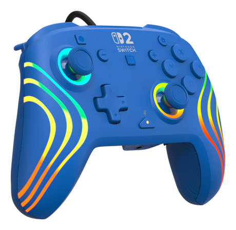 Turtle Beach Afterglow Wave Wired – Switch-controller, blå – Set skråt fra venstre