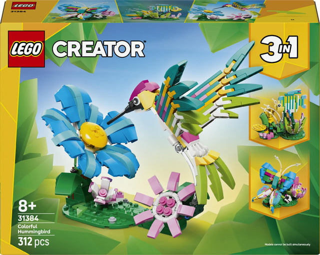 LEGO 31384 Creator 3-in-1 Wild Animals: Colorful Hummingbird, Construction Toy LEGO