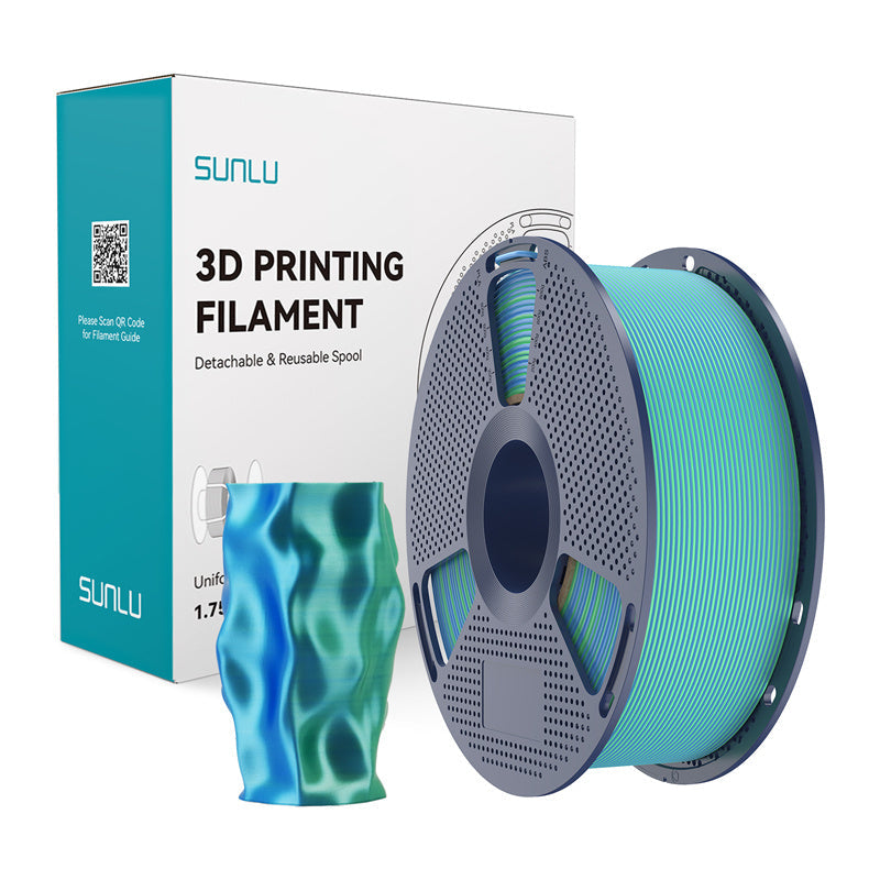 Sunlu PLA+ Silk Dual Color filament – blå/grøn, 1,75 mm, 1 kg