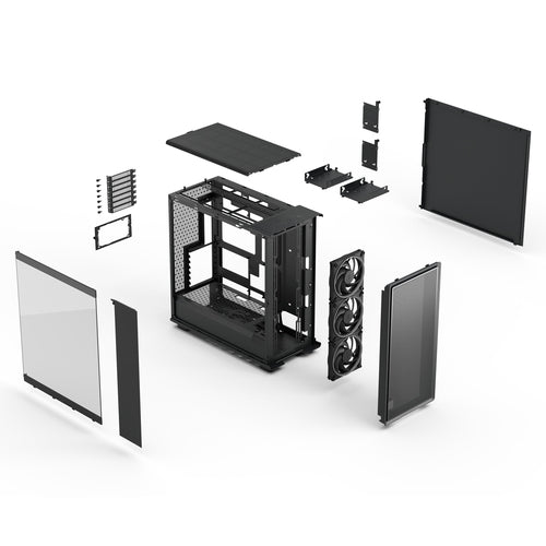 Midi Epoch XL Black TG RGB Light tint Fractal design