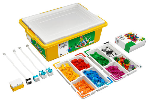 LEGO Education 45345 – SPIKE Essential – komplet læringssæt med opbevaringskasse, sorteringsbakker og elektronik