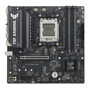 ASUS TUF Gaming A620AM-PLUS – sort bundkort set ovenfra