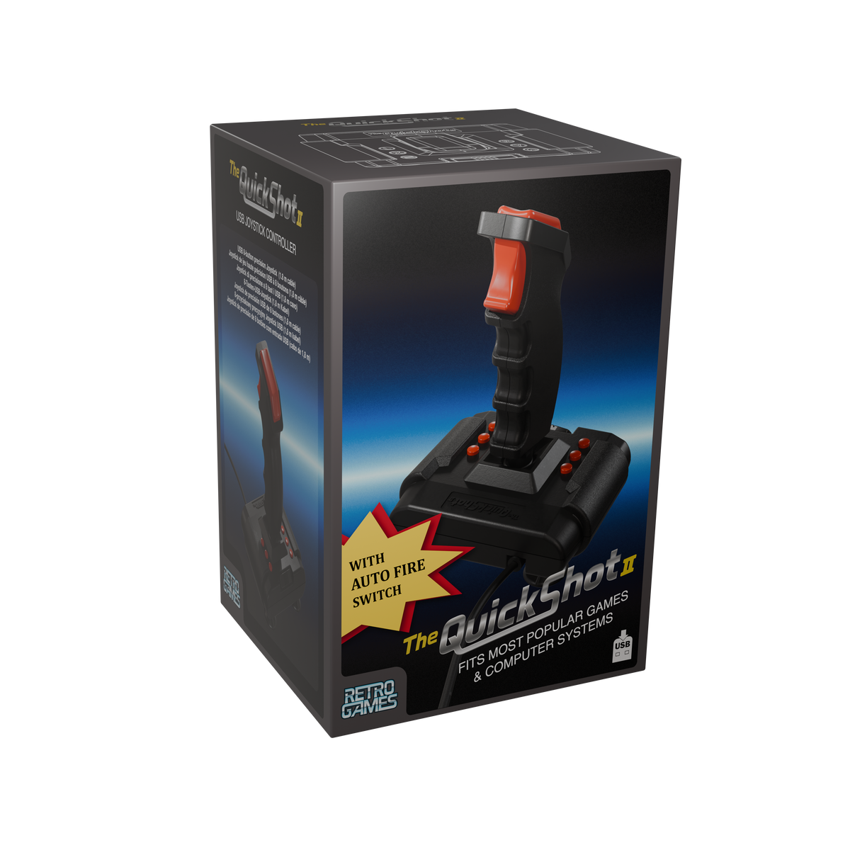 Retro Games THEQUICKSHOT II – USB-joystick – produktbillede 1