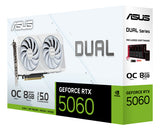 ASUS GeForce RTX 5060 DUAL OC WHITE 8GB, graphics card DLSS 4, 3x DisplayPort, 1x HDMI 2.1