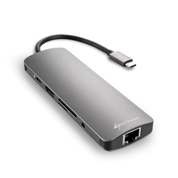 Sharkoon USB 3.0 Type-C Combo Adapter – HDMI, Gigabit LAN og kortlæser