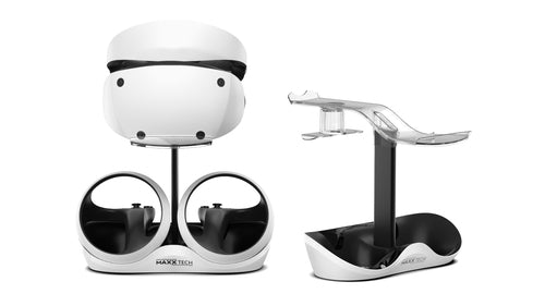 Maxx Tech – opladningsstander til PlayStation VR2 – produkt med VR-udstyr vist som eksempel