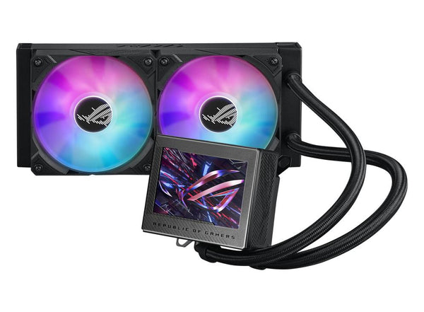 ASUS ROG RYUJIN III 240 ARGB AiO vätskekylare med 3,5" LCD, 2x120 mm ROG ARGB magnetiska seriekopplingsbara fläktar 2200 RPM PWM
