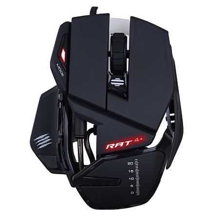 Sort Mad Catz R.A.T. 4+ gamingmus set oppefra