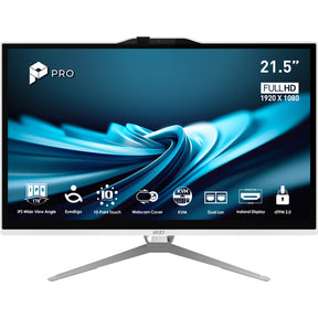 MSI Pro AP222T 14MA-605EU – hvid all-in-one set forfra