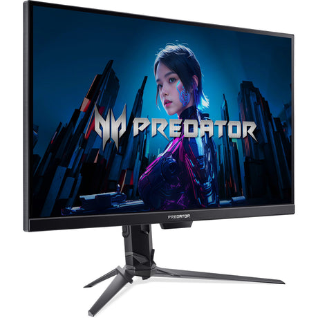 Acer Predator XB273UF5 Pulsar – IPS-skærm set skråt med producentens funktionsillustration