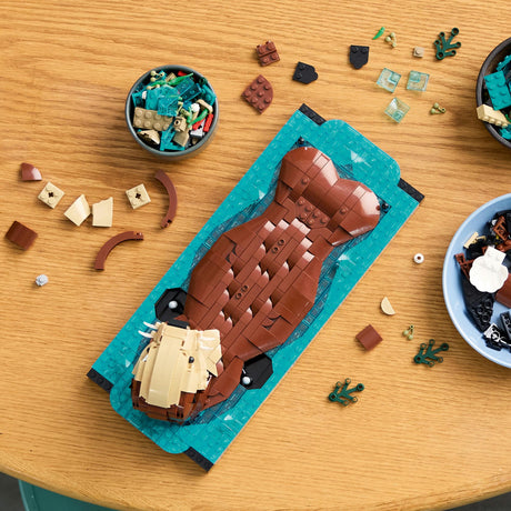 LEGO Ideas 21366 Flydende Havoddere – model og løse klodser set ovenfra