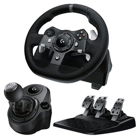Logitech G920-rat, pedaler og Driving Force Shifter i samlet pakke