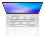 ASUS ROG Zephyrus G16 GU606AR-TB053W – taster og arbejdsflade set ovenfra; tastaturlayout illustrativt