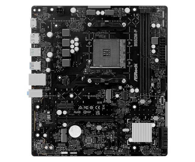 ASRock B550M-P bundkort - AM4, DDR4 - produktbillede