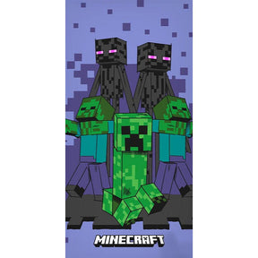 Minecraft Purple bath towel, beach towel 70x140cm Minecraft