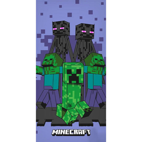 Minecraft Purple bath towel, beach towel 70x140cm Minecraft