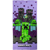 Minecraft Purple bath towel, beach towel 70x140cm Minecraft