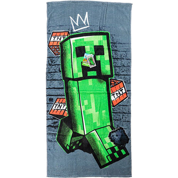Minecraft Metro Art Creeper badehåndklæde 70x140cm