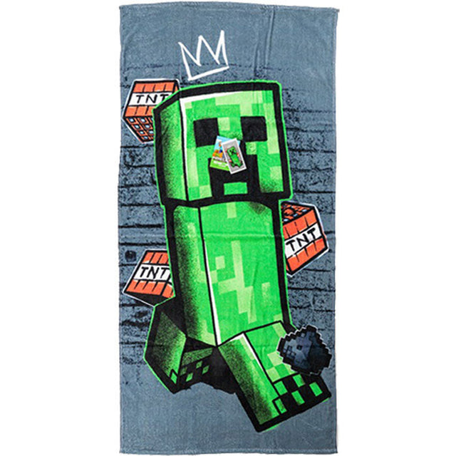 Minecraft Metro Art Creeper bath towel, beach towel 70x140cm Minecraft