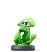 Grøn Inkling Squid amiibo-figur på sort sokkel