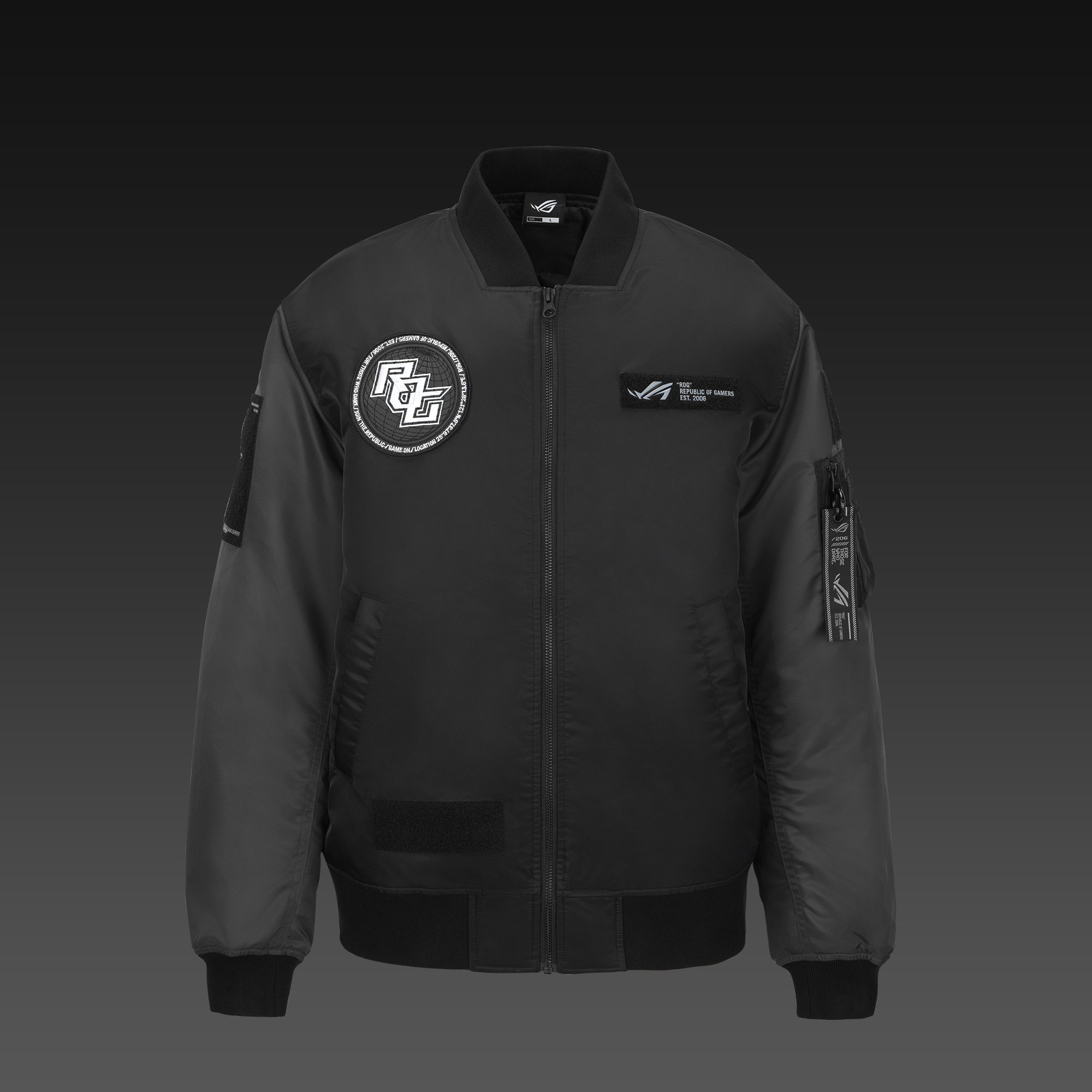 ASUS ROG COSMIC BOMBER JACKET - Regular Fit - Sort Grå – Geekd