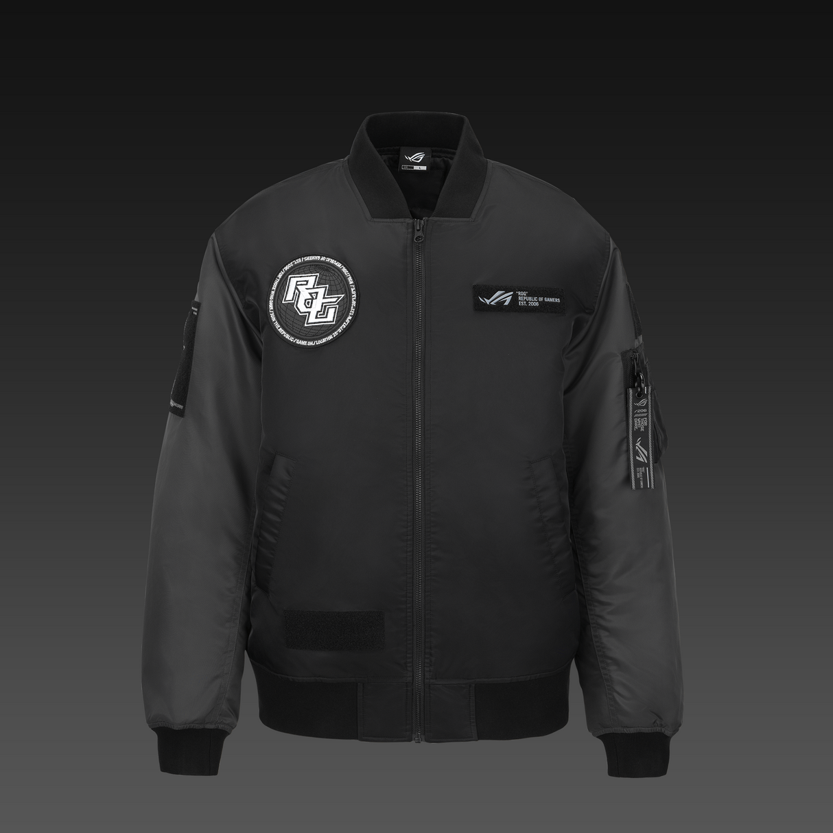 ASUS ROG COSMIC BOMBER JACKET - Regular Fit - Sort Grå