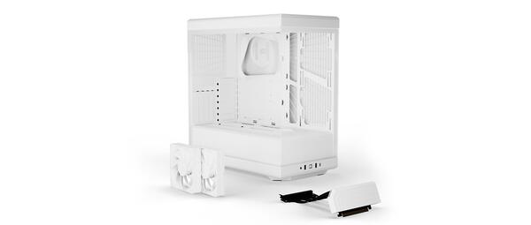 HYTE Y40 Snow White  Miditower - Panoramic Glass Veil, included PCIe 4.0 riser cable, 2 included fans