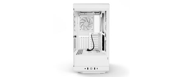 HYTE Y40 Snow White  Miditower - Panoramic Glass Veil, included PCIe 4.0 riser cable, 2 included fans