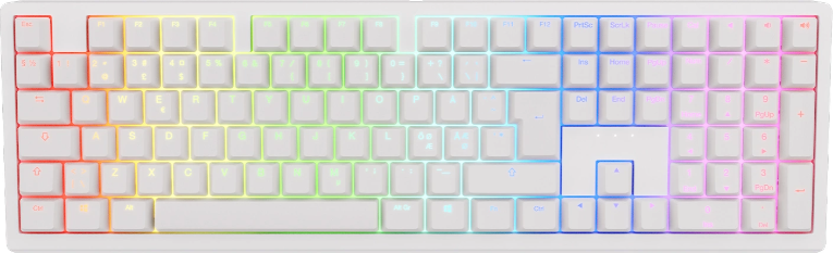 Ducky Zero - White - Cherry Brown - RGB - Trådløs Ducky