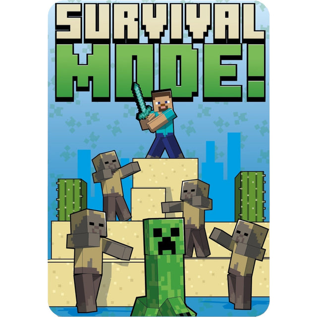 Minecraft Fleece Tæppe - Survival Mode - 100x140cm Minecraft