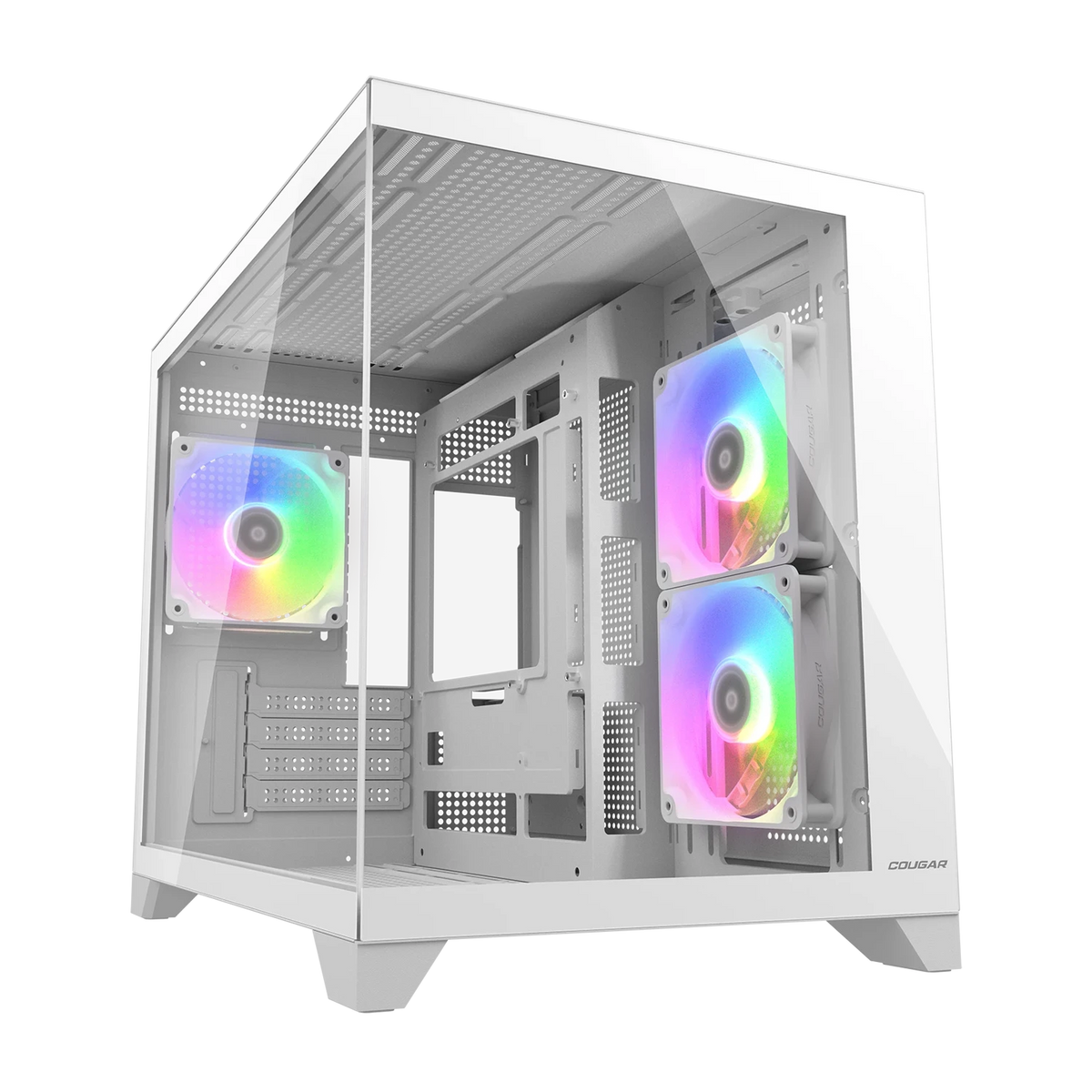 COUGAR FV150 Mini RGB kabinet i hvid med tre blæsere