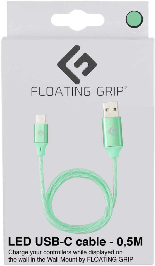 Floating Grip 0,5M LED USB-C Cable (Grøn)