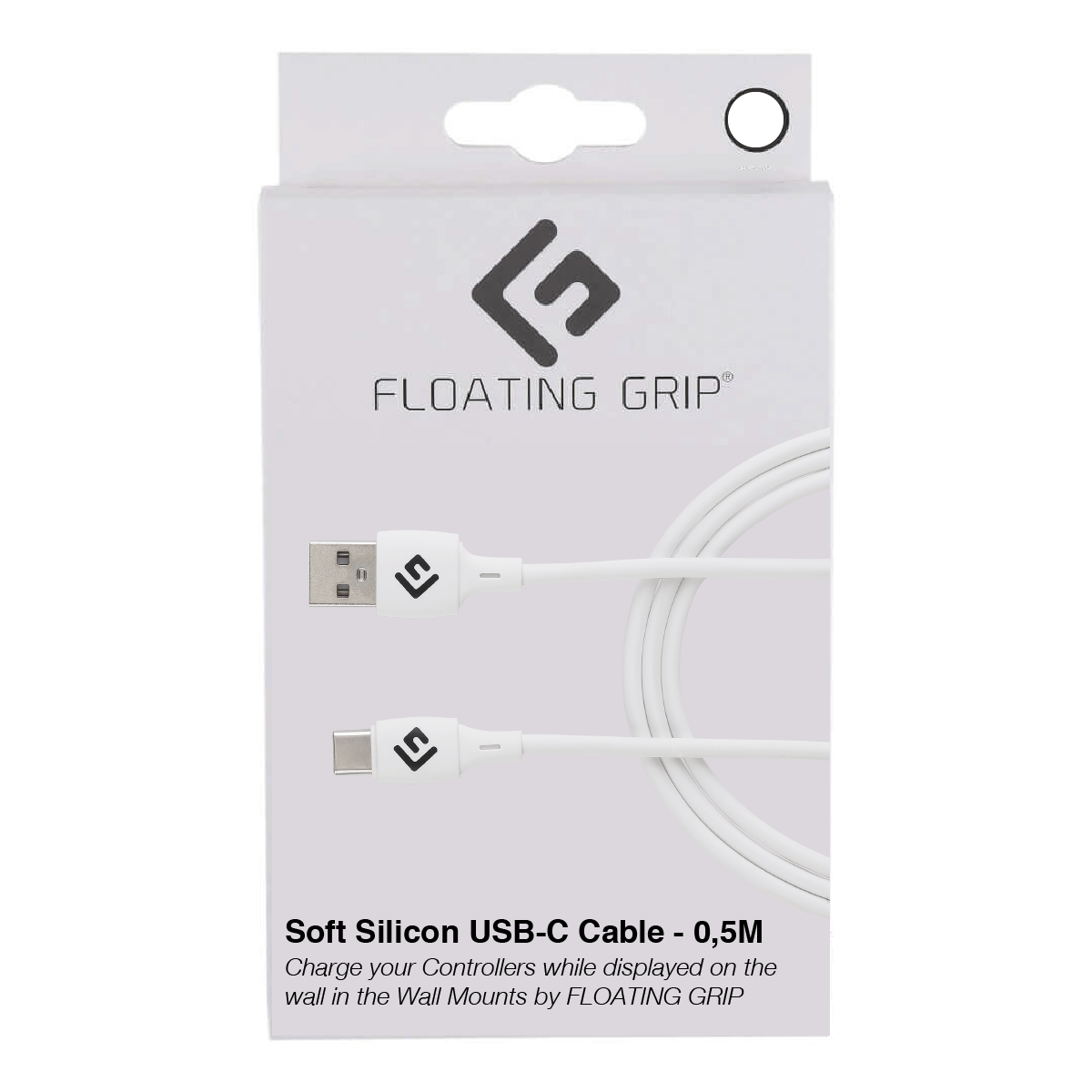Floating Grip 0,5M Silicone USB-C Cable (Hvid)