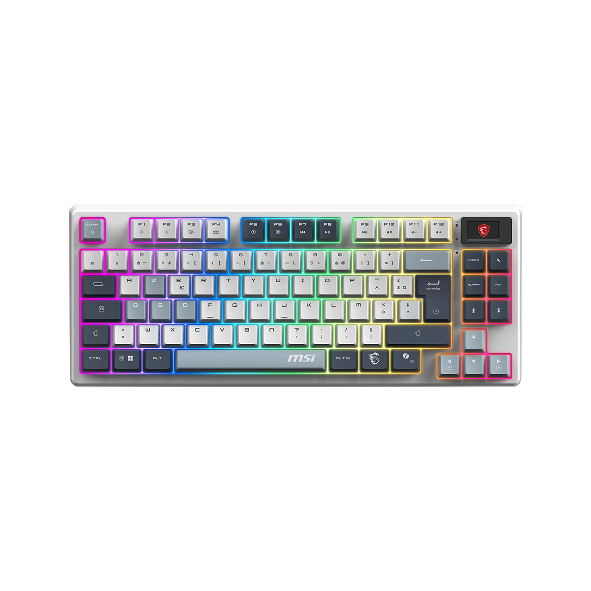 MSI FORGE GK600 TKL WIRELESS SKY tastatur - fransk AZERTY - fransk AZERTY-layout