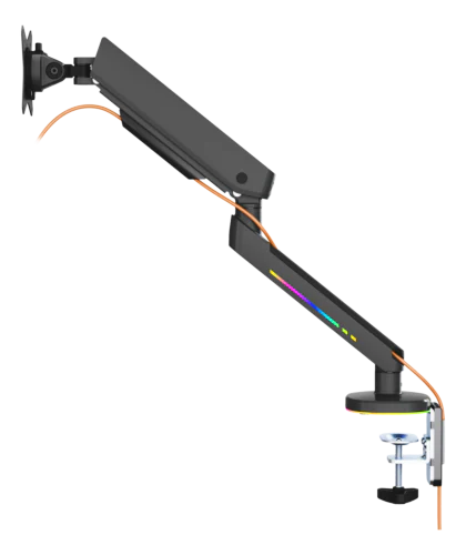 Premium RGB Single Monitor Arm - Sort - Justerbar - 17-32" DELTACO