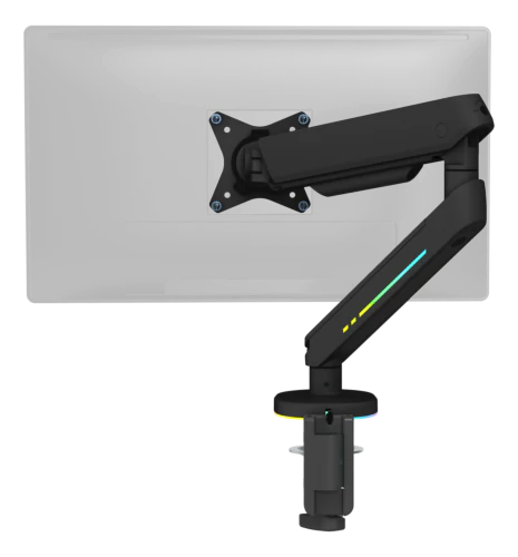 Premium RGB Single Monitor Arm - Sort - Justerbar - 17-32" DELTACO